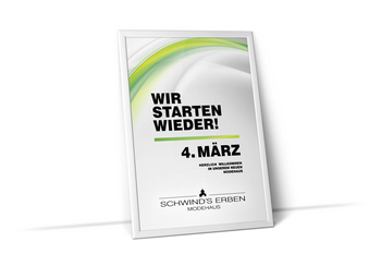 Foto vom Plakat Neueröffnung im Modehaus Schwind's Erben Görlitz 2017