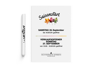 Foto vom Plakat Saisonstart Herbst/Winter im Modehaus Schwind's Erben Görlitz 2020