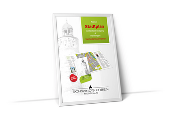 Foto vom Plakat kleiner Stadtplan Modehaus Schwind's Erben Görlitz 2016